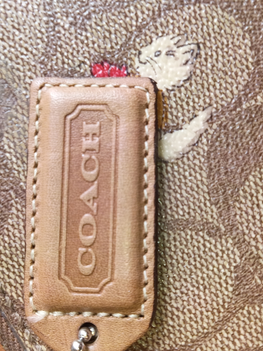Limited Edition Coach Signature Canvas Pouch with Cat Print - Brown With Hangtag - Picture 3 of 5